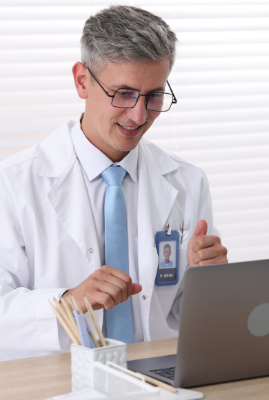 Médico em consultório